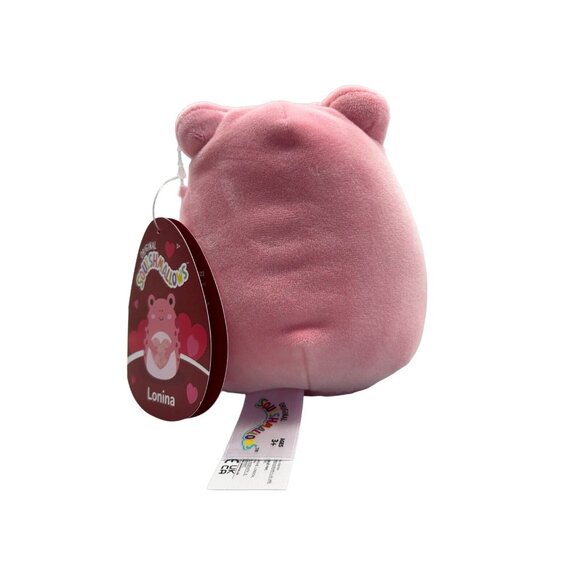 LONINA the Frog 4.5" Squishmallow Valentines Pink Metallic Heart Hands 2023 NWT - Picture 5 of 9